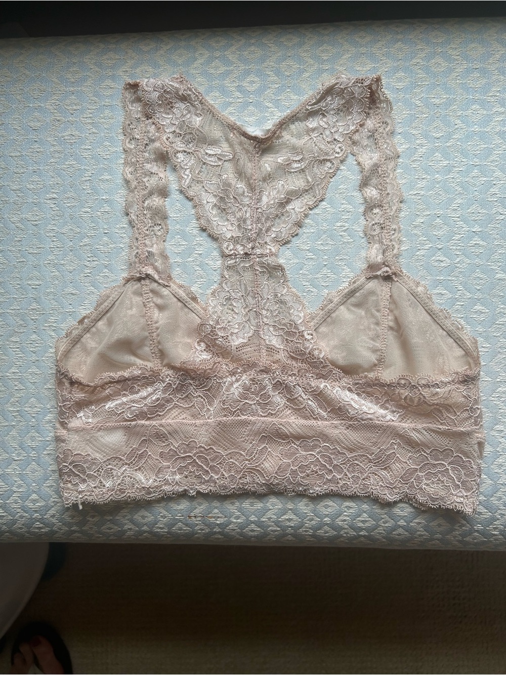 Free People Lace Racerback Bralette in Blush Pink like new. Size M